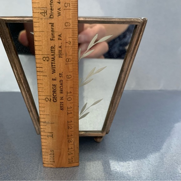 Etched Mirrored Votive Holders ~ Pair ~ Made in India ~ Metal Frame ~Lovely Glow - Picture 4 of 8